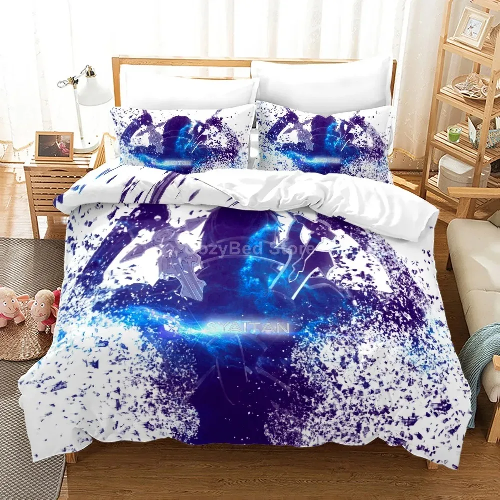 Anime Sword Art Online Bedding Set Kirito 3d Duvet Cover Twin Queen King Single Size Fashion Luxury Bedroom Decor Kids Gift