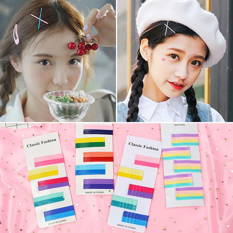 

1pcs Hair Clips Flat Bobby Pins Korean Style Candy Color Non Slip Side Bangs Top Clips for Women Girls Hair Styling Tool