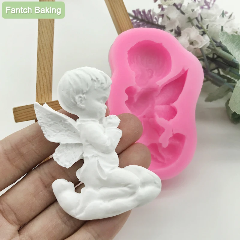 Angel Baby Silicone Fondant Molds Decorating Chocolate Dessert Kitchen Baking Birthday Ornaments Plug-in Resin Art Handsoap DIY