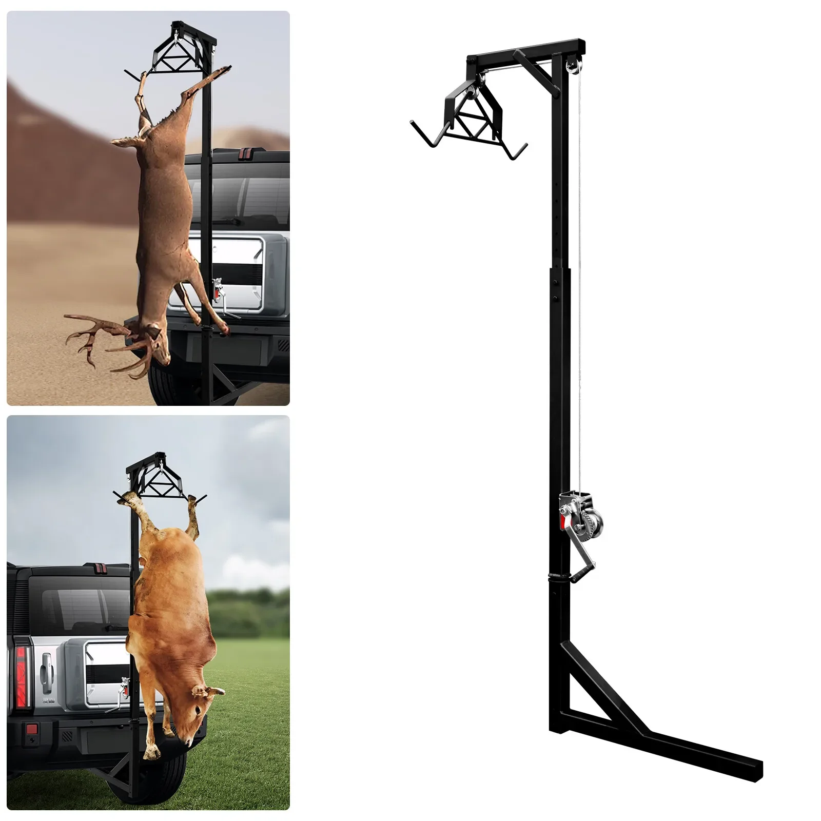 

Truck Hitch Game Hoist&Gambrel-500lbs with 360 Degree Swivel-Complete Hoist Kit