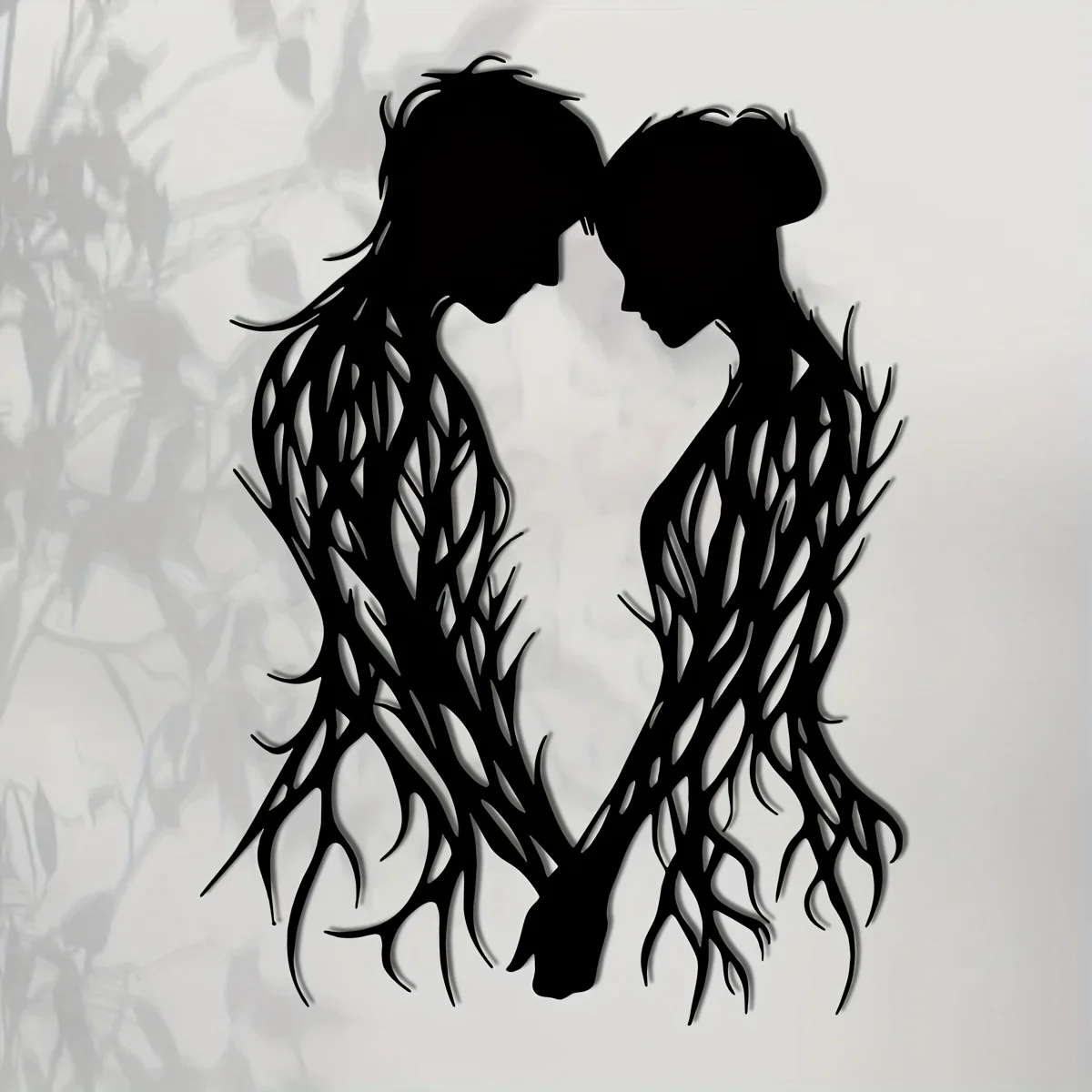 1pc Couple in Love Metal Art Wall Decoration | Iron Wall Sculpture, Wall Mount, Art Deco Style, Ideal for Home, Patio, Balcony