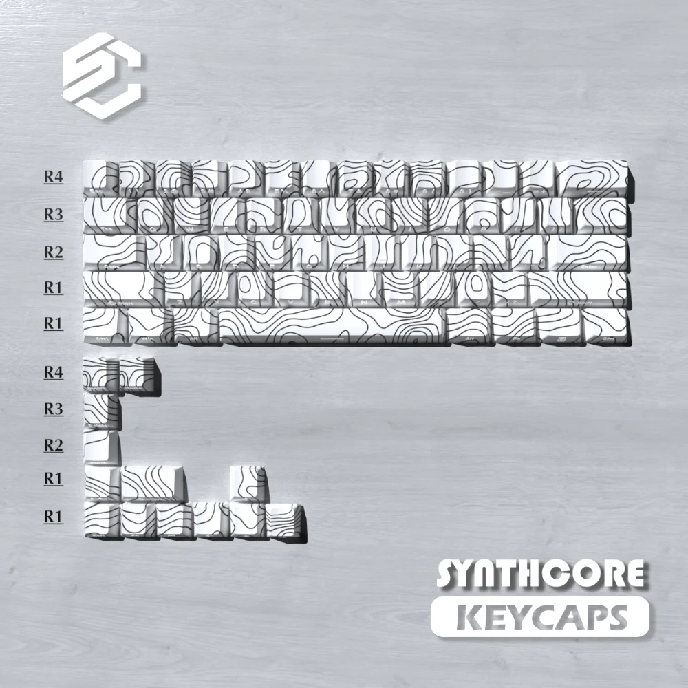 Contorno copritasti traslucidi con incisione laterale in oro nero per PBT Cherry a 144 tasti adattati ai tastiere meccaniche MX Switch 60 61 68.