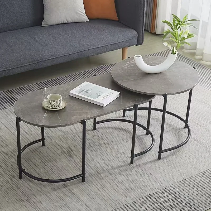 Light luxury high-end coffee table household living room sofa coffee table combination small apartment reception