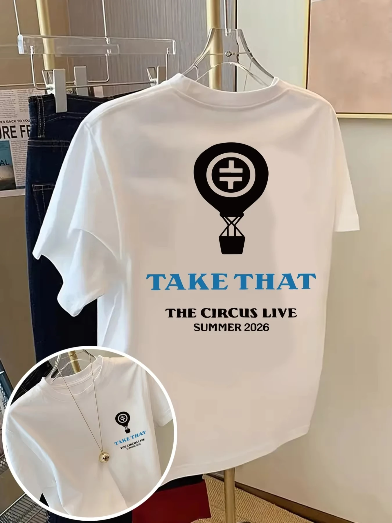 Men's T-shirt Take That Tour 2026 Summer New Fashion Pure Cotton T-shirt men and women Short Sleeve Niche Design Printed Tees