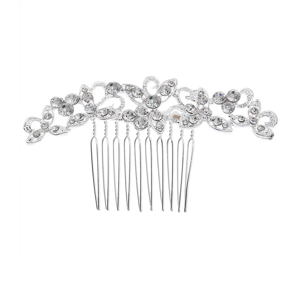 

1 Piece Elegant Bride Hair Comb Silver Wedding Headdress for Women Fashion Headwear Prom Party Decoration Photography Prop