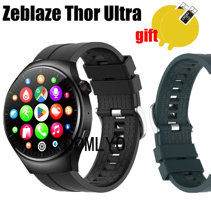 Wristband for Zeblaze Thor Ultra Watch Strap Band Belt Silicone Smartwatch Women men Bracelet Screen protector film