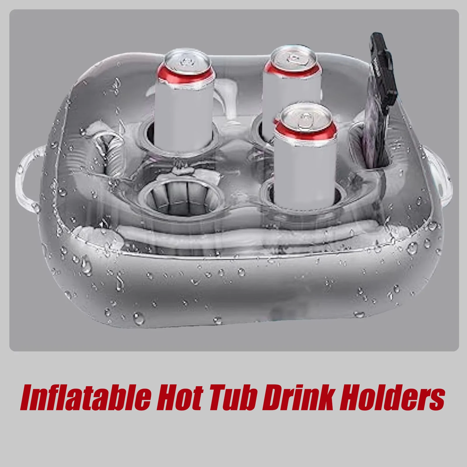 

Floating Cup Holder Inflatable Pool Floating Tray Large Capacity Beverage Floats Table For Hot Tub Lake Beach Hot Springs Friend