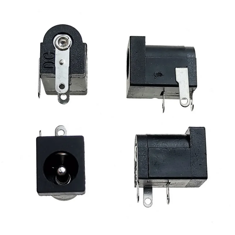 1Pc DC-005 Black DC Power Jack Socket Connector 5.5*2.1mm 5.5*2.5mm 5.5x2.1 mm 5.5x2.5mm