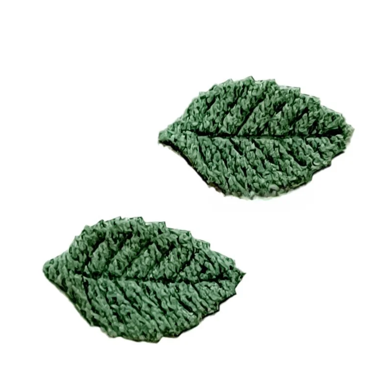 Hot Sale 50Pcs Woolen Leaf Padded Flower Appliques for Children\'s Crafts Headwear Accessories DIY Hair Clip Decoration Wholesale