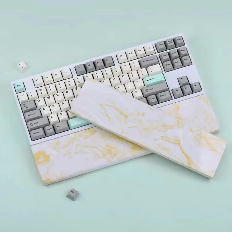 

Quartz Stone Palm Rest Custom Keyboard Hand Rest Anti-slip Wrist Rest Ergonomic for 60-104 Layout Mechanical Keyboard Handrest