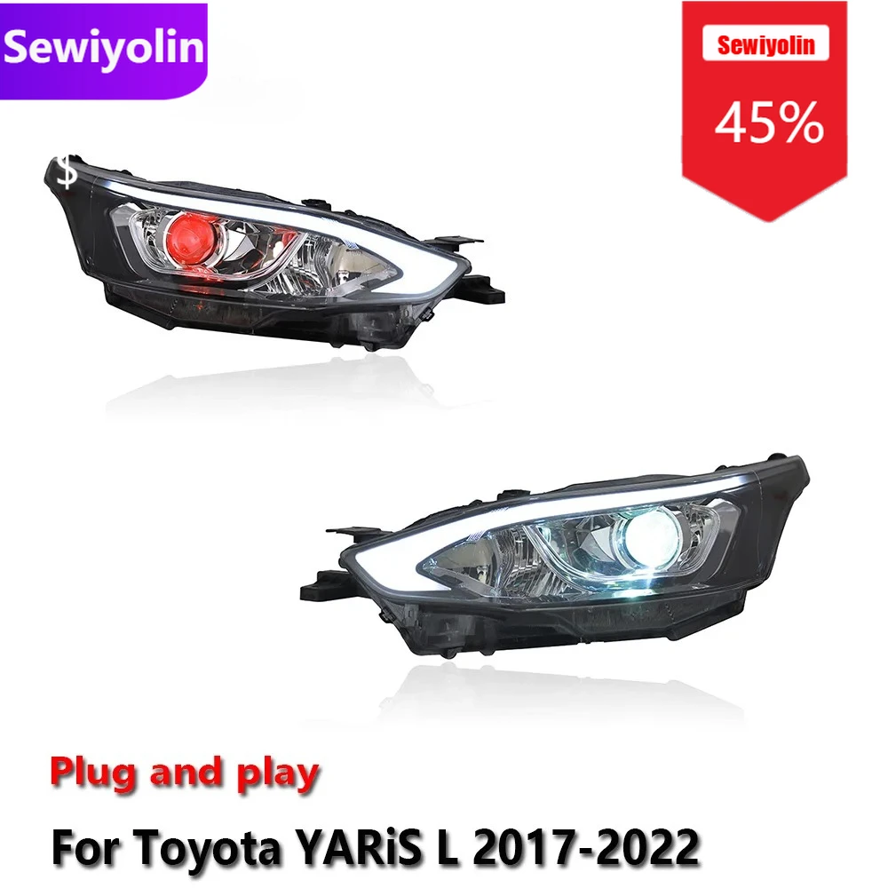 

Car DRL LED Headlight Assemblies For Toyota YARiS L 2017-2022 Fog DRL Brake Turn Signal Lamp Plug And Play