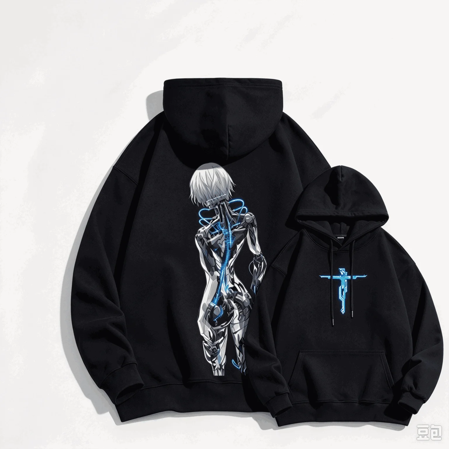 Ghost in the Shell Print hoodies Casual Loose Oversized Unisex sweatshirt Sports Graphic Retro Fashion Comfortable high quality