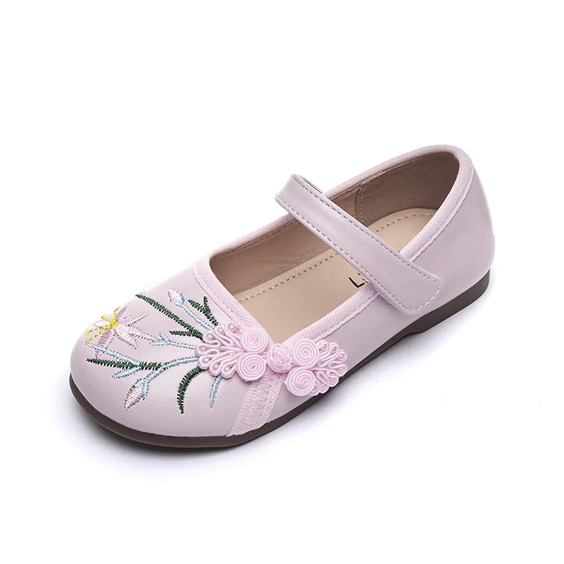 Children's Bow Leather Shoes 2024 Spring New Retro Dress for Girls in The Little Child Fashion Brand Children's Shoes