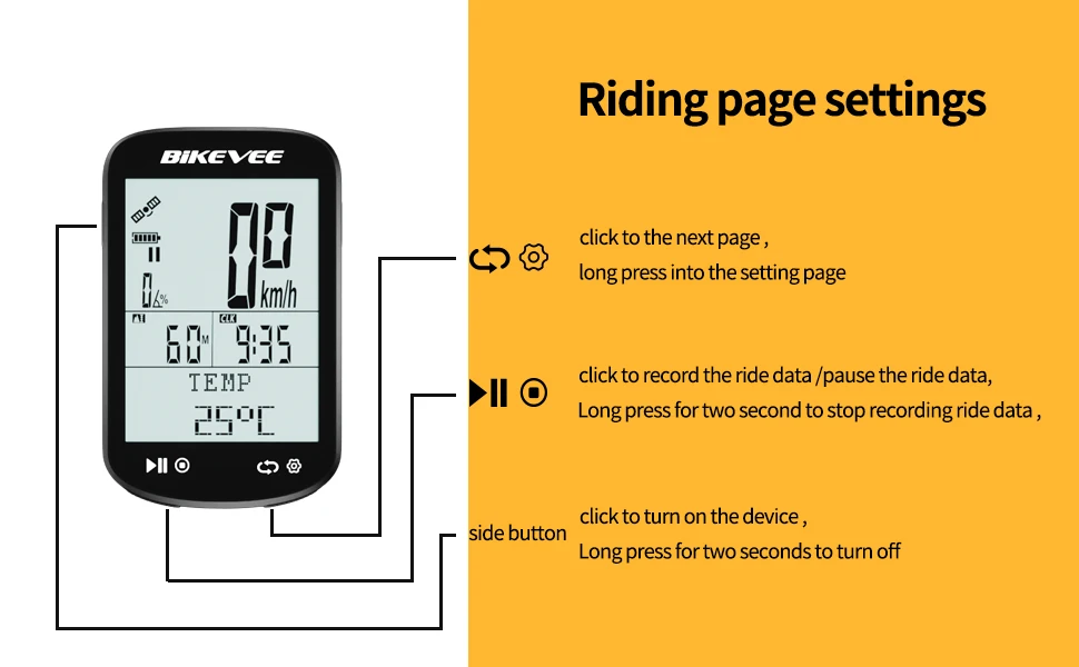Kabelloser Bluetooth 5.4 & ANT+ Link-S App Rennrad MTB Fahrradcomputer Geschwindigkeits-Trittfrequenzsensor GPS Fahrradtacho Kilometerzähler – Detail 9