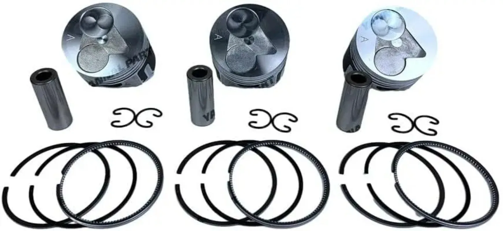 3Pcs Piston With Piston Ring+0.5mm For Kubota D782-3mm engine (oversize)