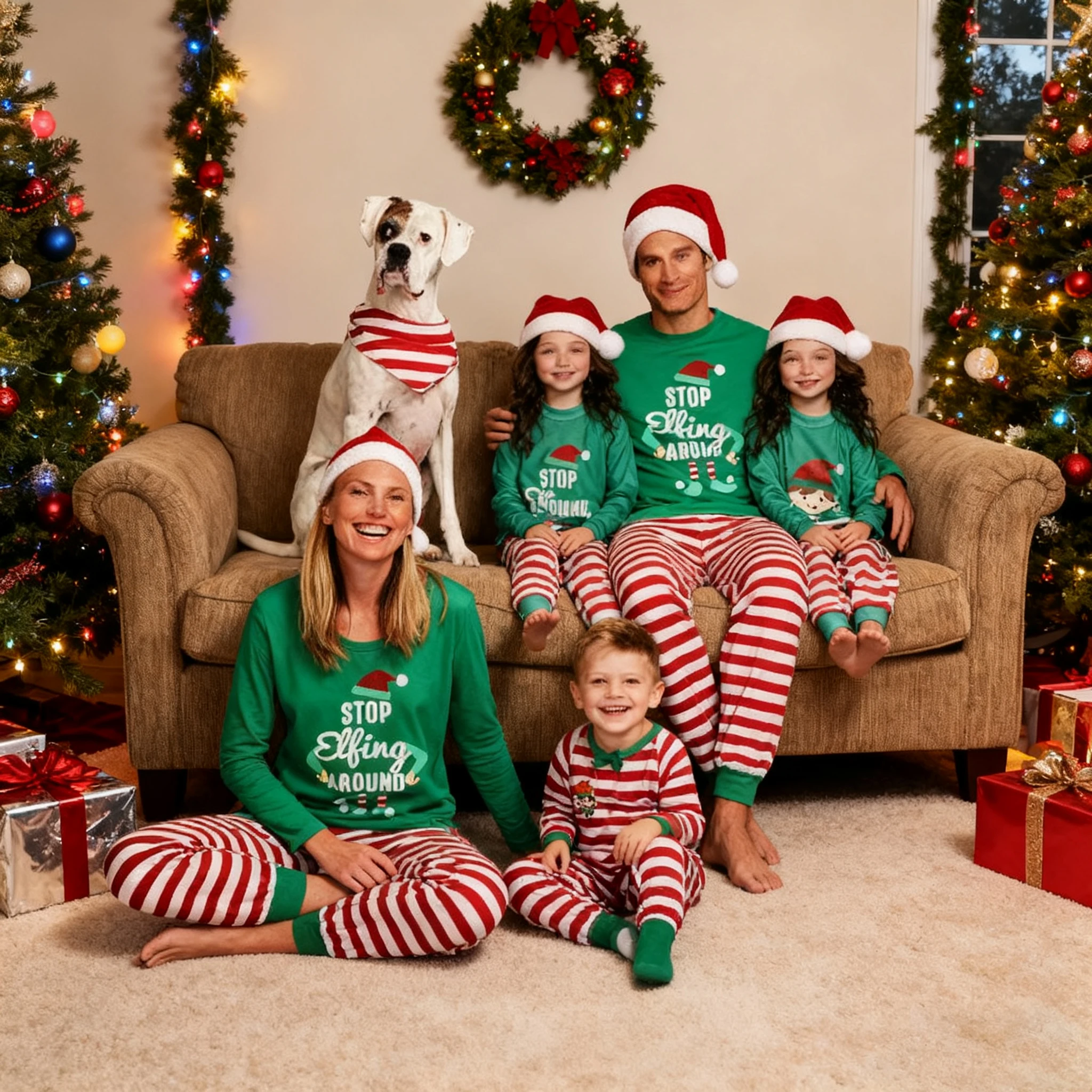 Christmas Xmas Family Matching Outfits Mom Dad Kids 2 Pieces Pajamas Set Baby Rompers Casual Sleepwear Mom Daughter child clothi
