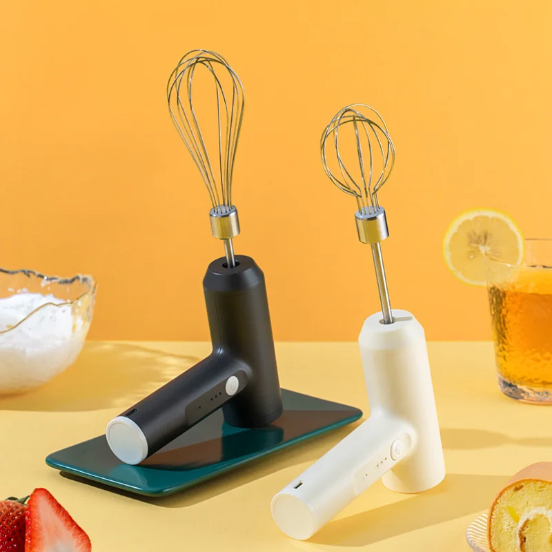 Electric Foamer Mixer Whisk Beater Stirrer 3-Speeds Coffee Milk Drink Frother USB Rechargeable Handheld Food Blender Whisk