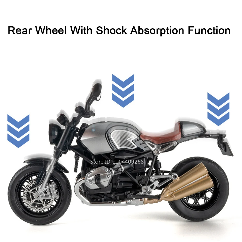1:9 Nine T Kawasaki ZX-10R Motorcycle Model Toy Wheel Steering Shock Absorption Metal Diecast Motor Models Collectible Ornaments