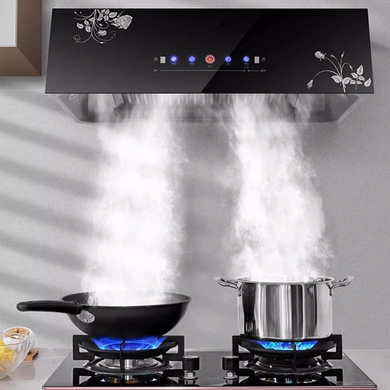 Rental house range hood household kitchen large suction removal range hood one-click hot cleaning kitchen exhaust hood