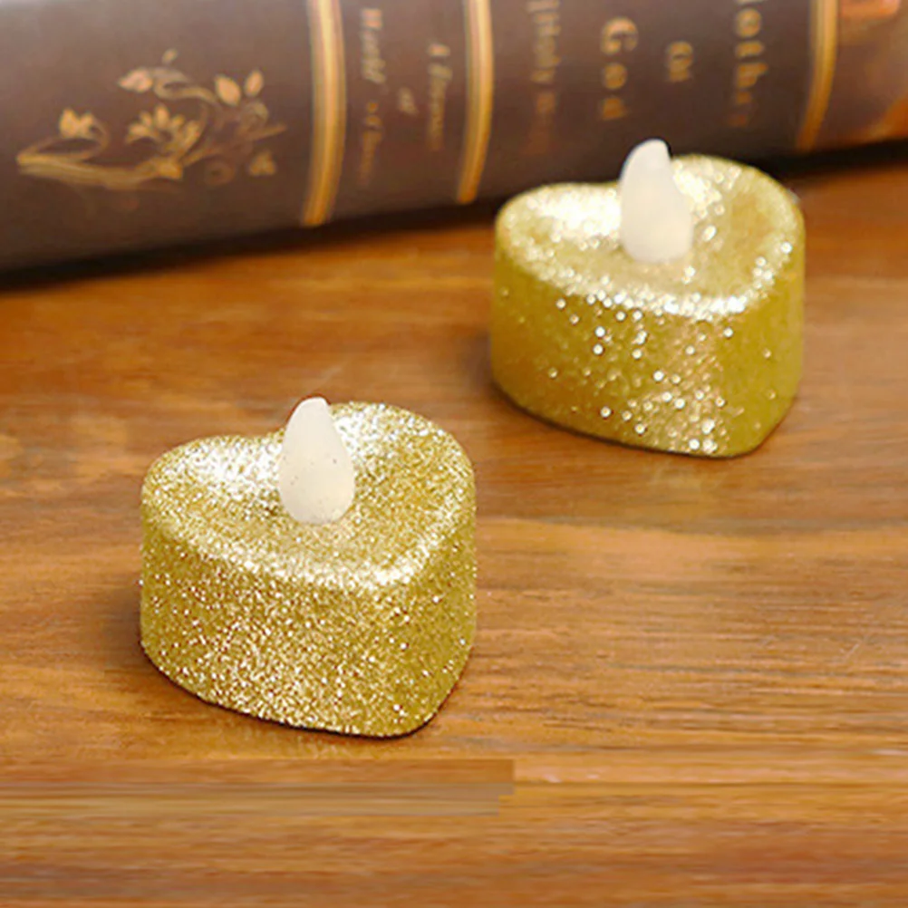 24 luci da tavolo Love Light, mini candele senza fiamma, lampade subacquee in plastica a forma di cuore