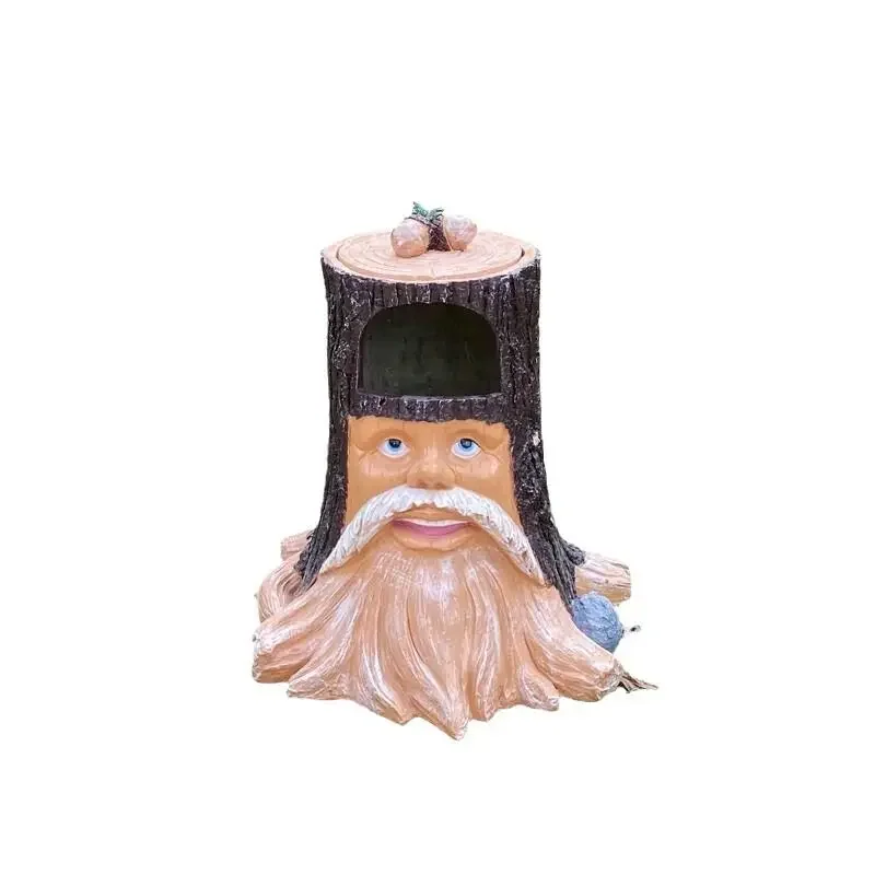 Cartoon fiberglass stump trash can ornament outdoor garden landscape sculpture park real estate kindergarten decoration
