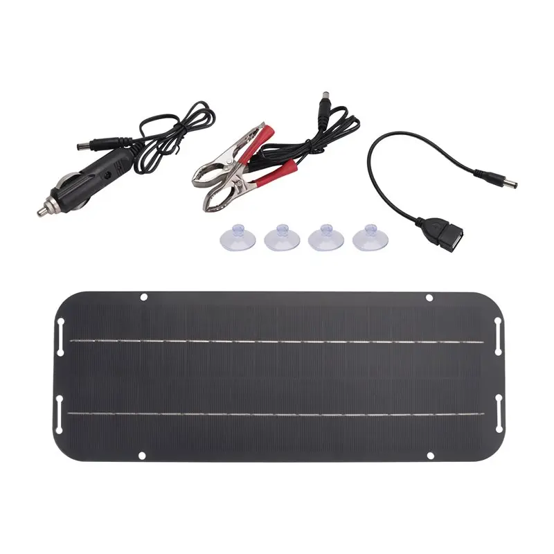 ABWR-12V 6W Solar Panels Car Motorcycle Kick Scooter Portable Solar Panel Car Battery Efficient Maintenance