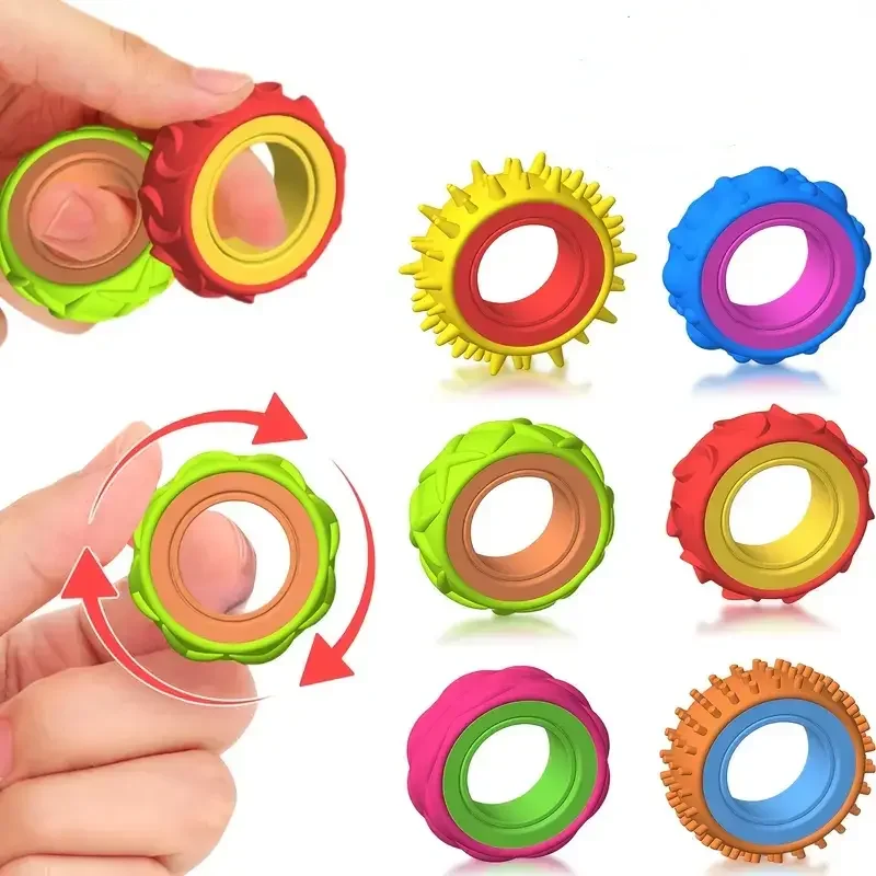 Fidget Spinner Bearing - Set di 6 Anelli Sensoriali Antistress