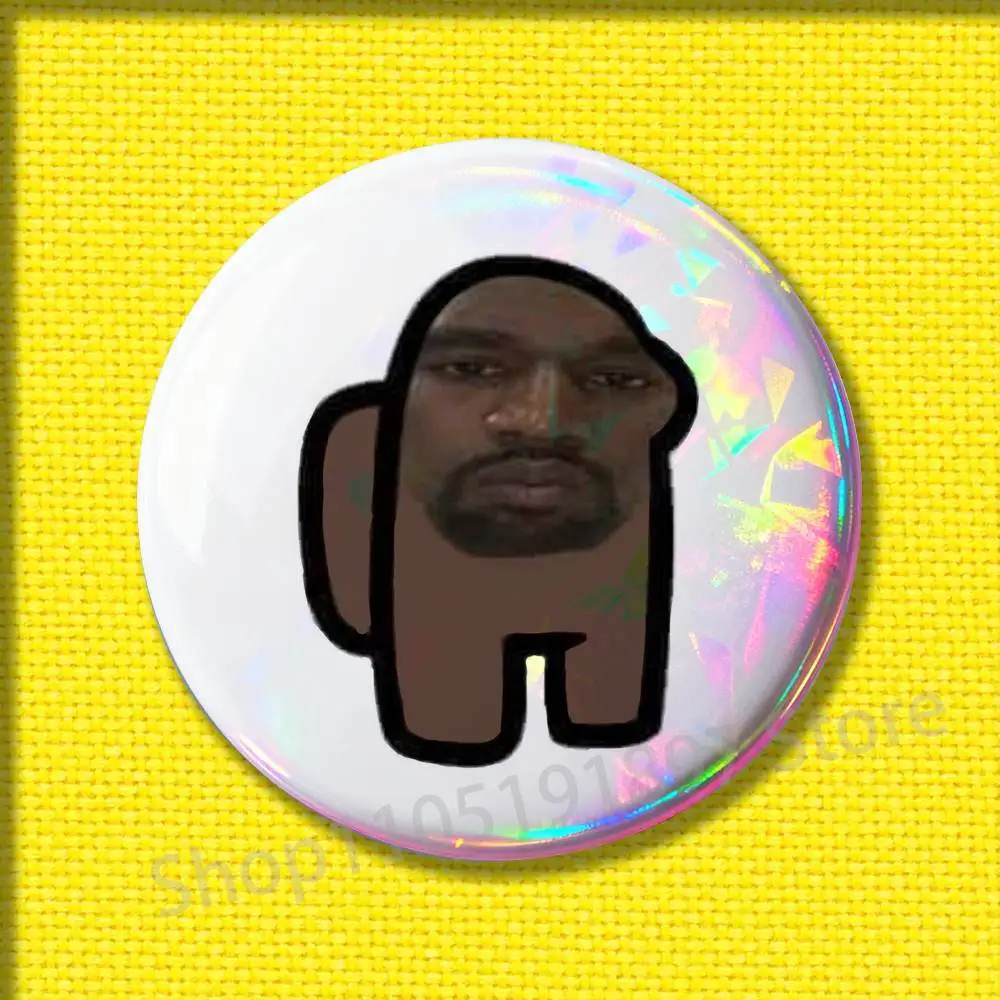 K-Kanye West Yeezus Ye Jesus هو الملك شارات 75 مللي متر 25 مللي متر 44 مللي متر 32 مللي متر 58 مللي متر دبوس مستدير بروش تذكارية الملابس تأثيري هدية اكسسوارات #4