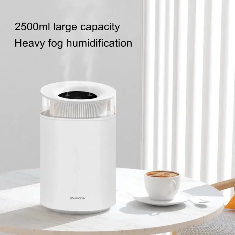 Zai Xiao 2500ml Diffusore umidificatore d'aria per oli essenziali per aromaterapia a nebbia fredda ad ultrasuoni USB di grande capacità per uso domestico con LED Ni