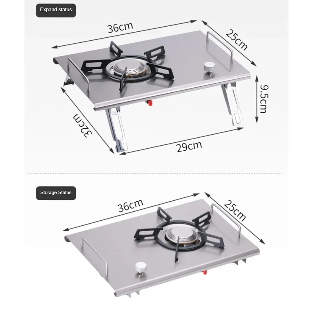 IGT Outdoor Cassette Stove Card Folding Picnic Table Top Propane Cookout Stainless Steel Grill Portable Natural Hiking Cookware