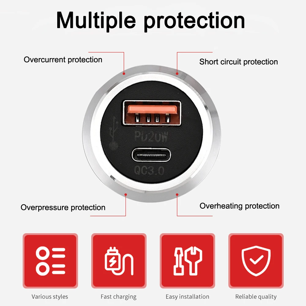 Dual Port Invisable Charging Socket Desktop Embedded USB to Type-C Charging Adapter Home Office Furniture Charging Accessory