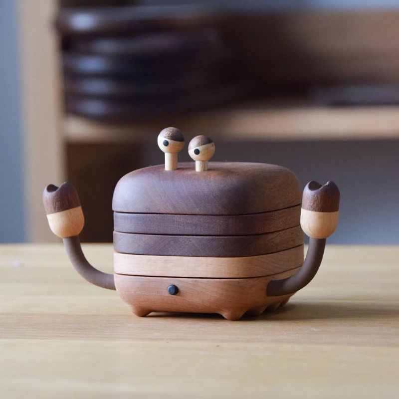 

[Crab Coaster] Black Walnut Anti-scalding Insulation Tea Ceremony Tea Saucer Cute Ornament