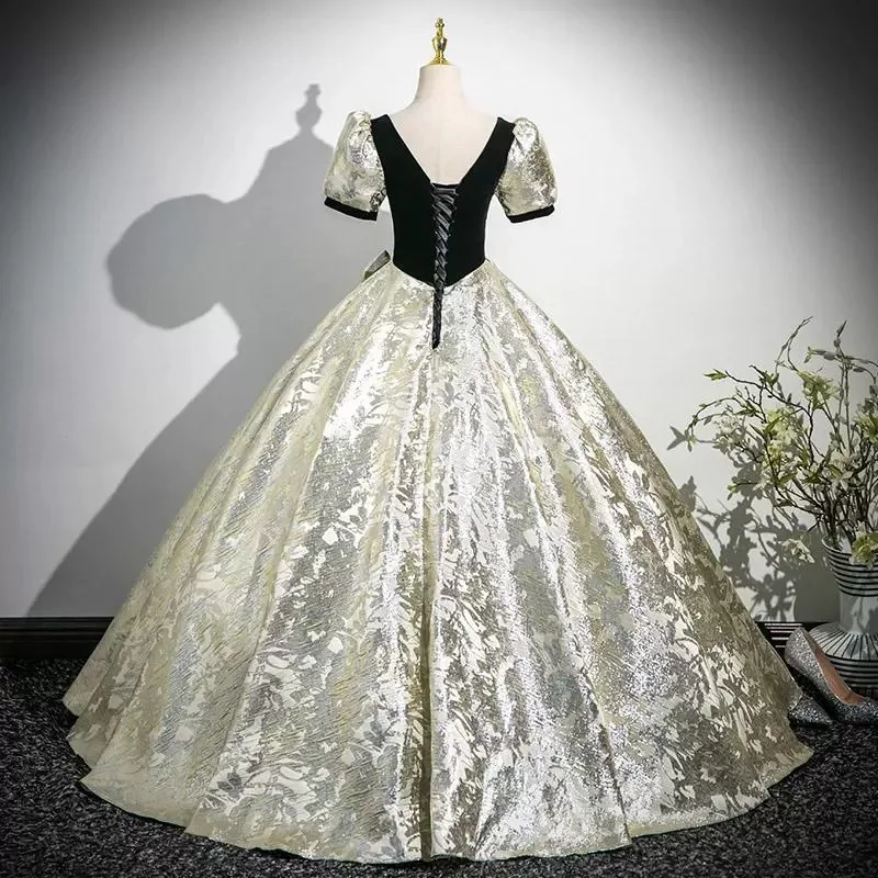 Women's One Shoulder Evening Dress 25 Spring/Summer New V-neck Style Performance Art Exam Annual Meeting Host Solo Black Dress