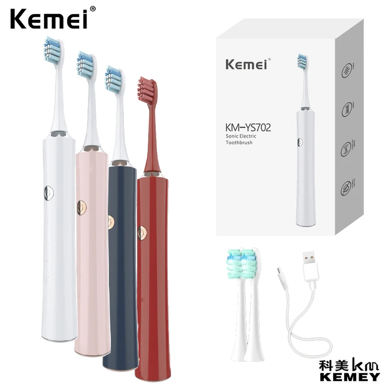 

KM-YS702 Intelligent Ultrasonic Button Toothbrush Rechargeable Adult Oral Cleaning Electric Toothbrush Tooth Brush Sonic