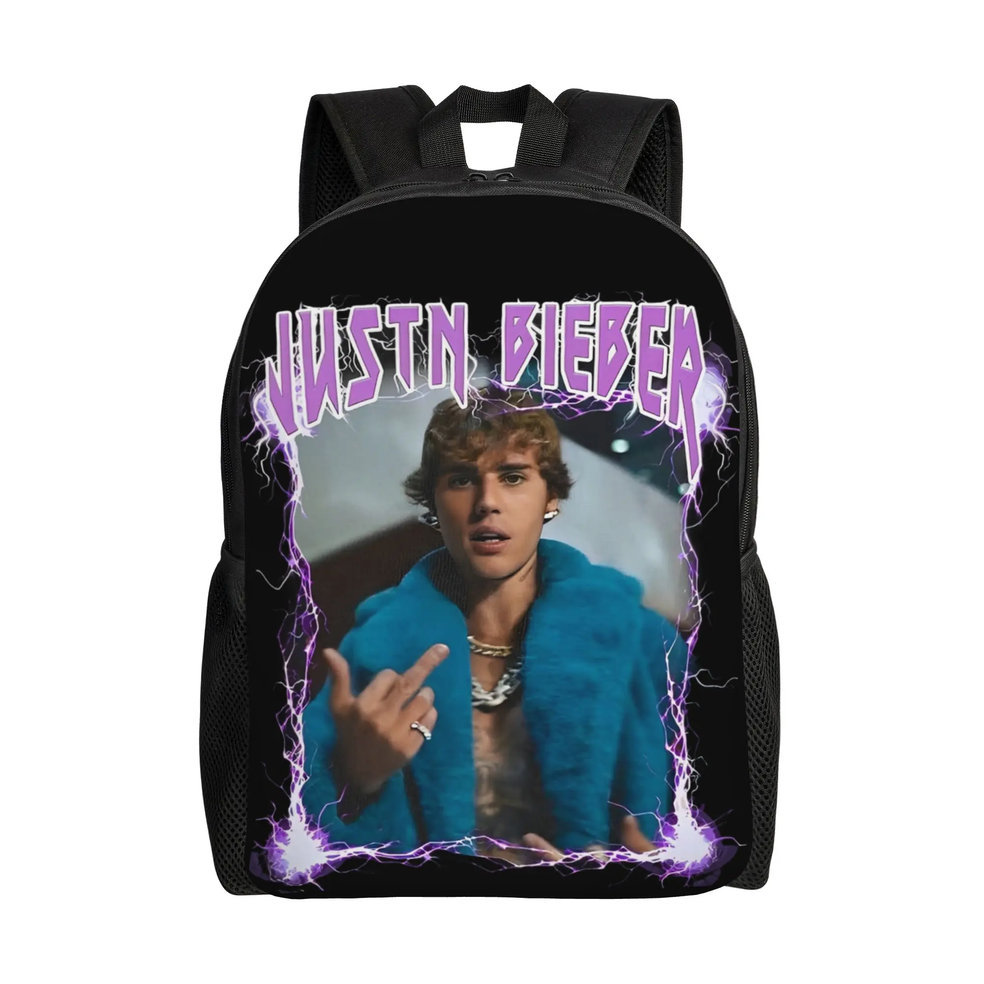 

Повседневный рюкзак Джастин Бибер для мужчин и женщин, хип-хоп стиль, для студентов и бизнеса, для ноутбука, из холщовой ткани