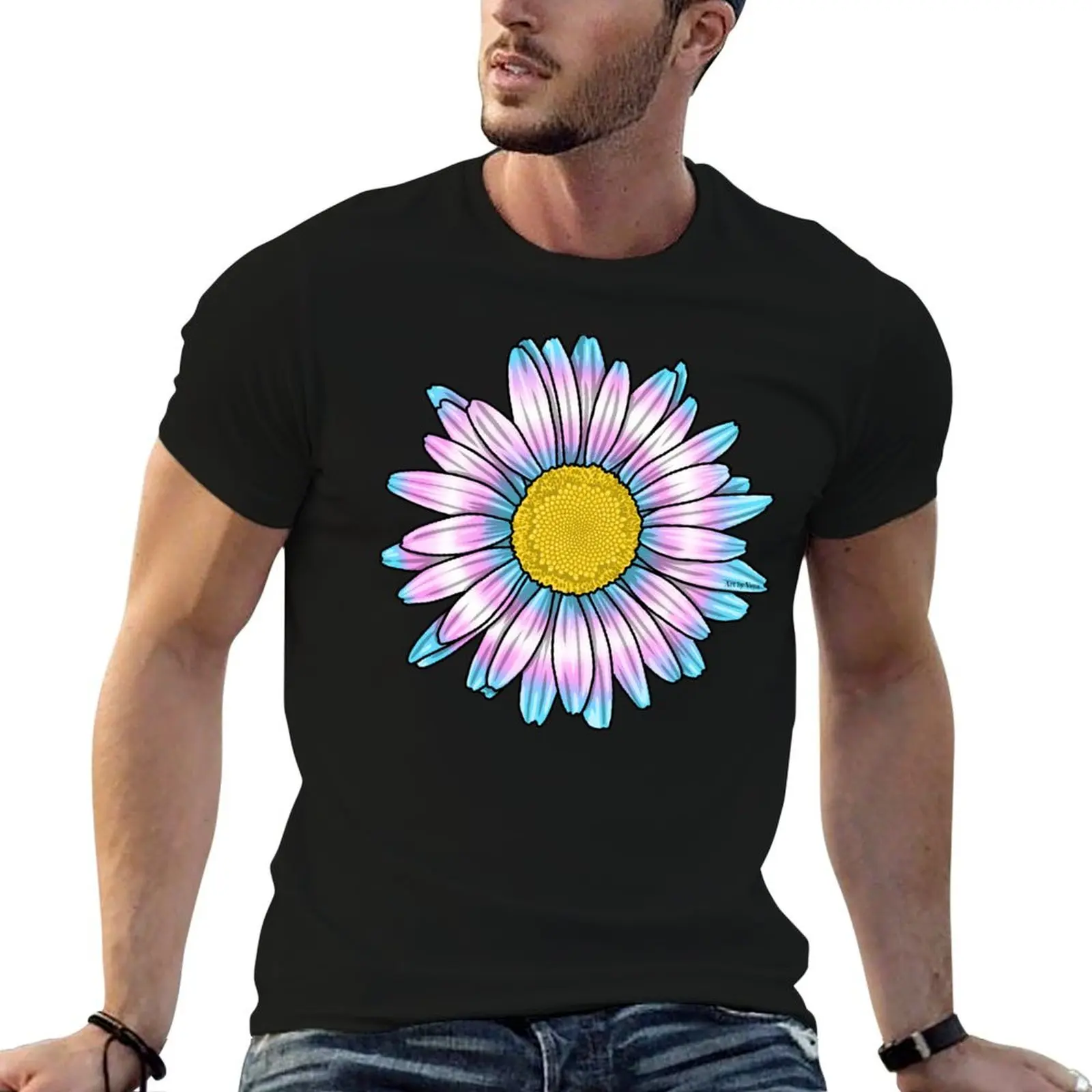 Trans Daisy T-Shirt High Elasticity Sports Tee Shirt
