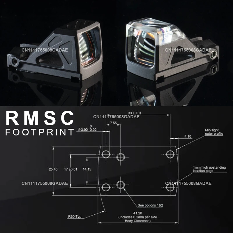 RMS sc/OMS sc Compact Red Dot Sight RMSc Foofprint Pistol MOS Reflex Optic Dot Sight for GLK G43X/G48X/HELLCAT/SIG 365XL Handgun