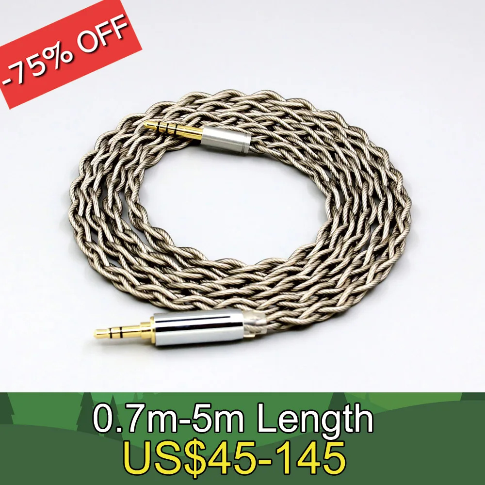 

99% Pure Silver + Graphene Silver Plated Shield Earphone Cable For Denon AH-mm400 AH-mm300 mm200 Beats solo2 solo3 LN007963