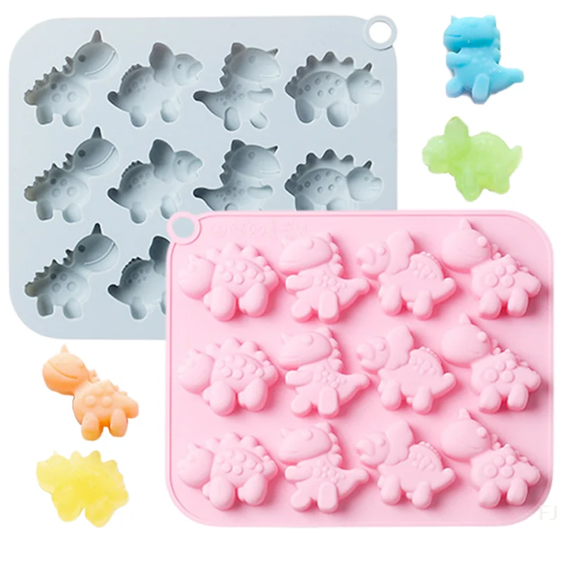 

[YU]3D Cute Dinosaur Silicone Mold 12 Cavity Dinosaur Themed Baking Mould Tray DIY Baking Tool For Easter Chocolate Cake Dessert