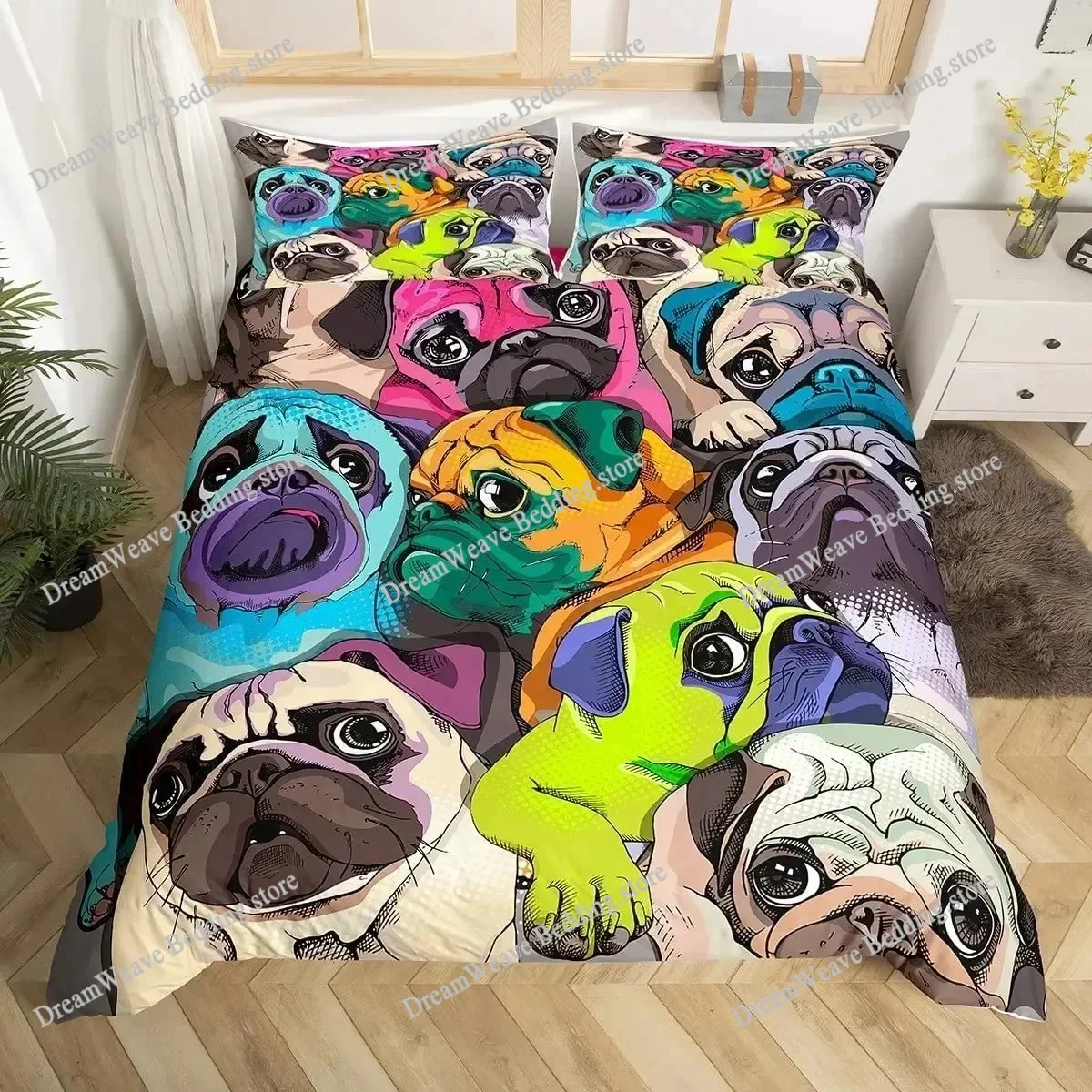 

3D Print Dog Duvet Cover Set King Police Dept Dog Bedding Set Animal Theme Comforter Cover for Kids Boys Fashion Quilt Cover