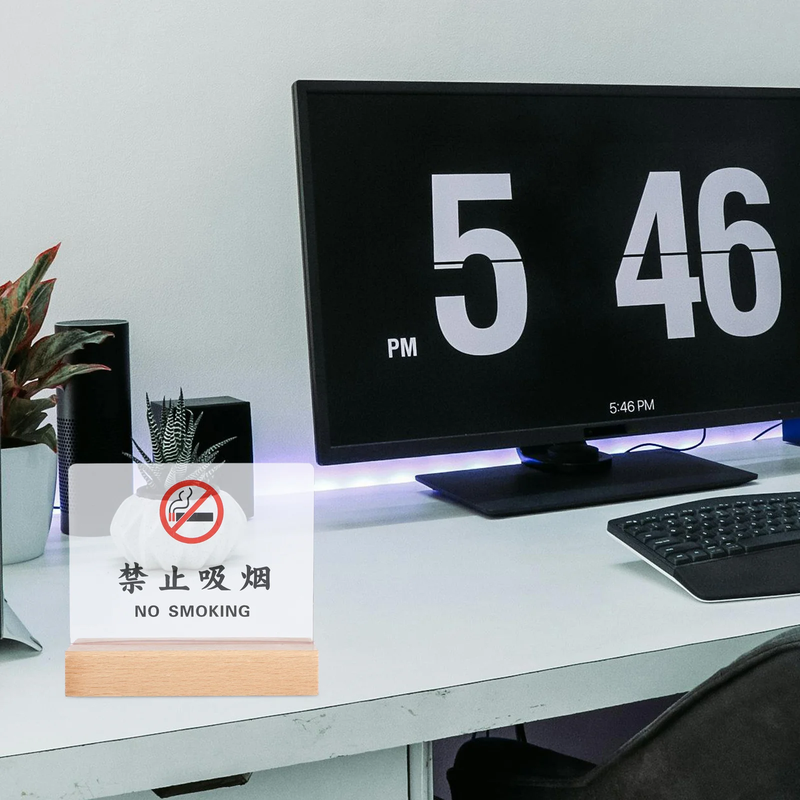 

No Smoking Table Sign Acrylic Clear Desk Indicator for Restaurants Hotels Cafes Offices Clubs Non Smoking Tent Sign Card