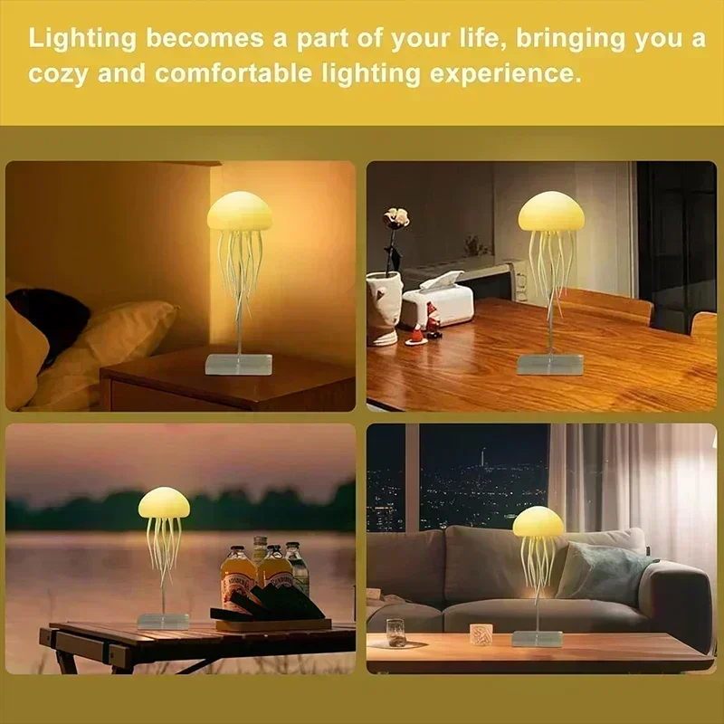 Upgraded Silent Jellyfish Lamp, Jelly Fish Light With Dancing Legs, Voice Control for Bedrooms, Living Room and Christmas Gifts