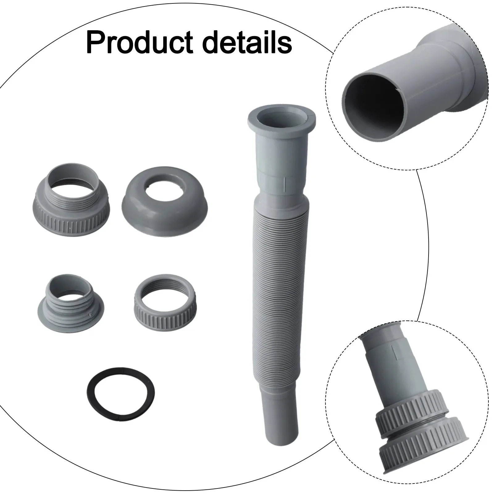 1 Set Kitchen Sink Drain Pipe Expandable Connecting Hose Suitable 32/45/56mm Interface Wash Basin Sewer Drainer Accessories