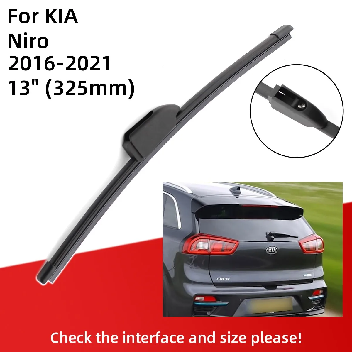 For KIA Niro 2016-2021 Front Rear Wiper Blades Brushes Cutter Accessories J Hook 2016 2017 2018 2019 2020 2021