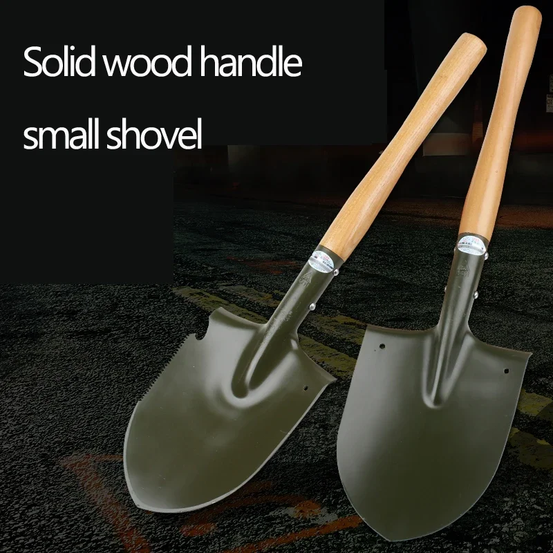 45 # Manganese Steel Solid Wood Handle Shovel With High Hardness And Toughness Garden Small Spade