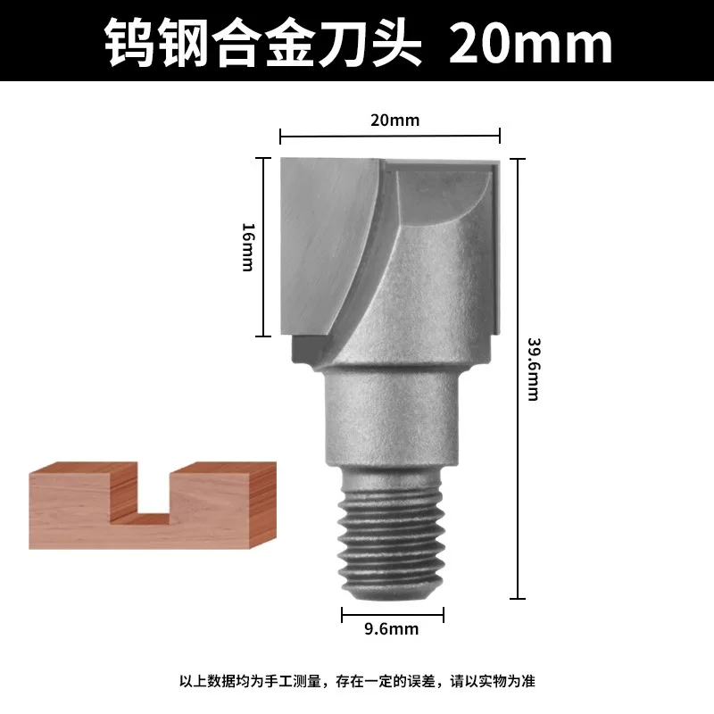 Cabezal de corte de Ranurador de cerradura de puerta, broca de fresado de orificio de puerta roscado M9.6, 1 unidad