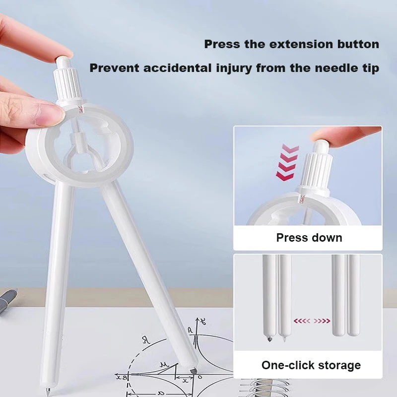 اضغط على بوصلة الطالب ومسطرة مع شاشة عرض رقمية قلم رصاص للطلاب الذين يرسون امتحان اللوازم المدرسية متعددة الوظائف #2