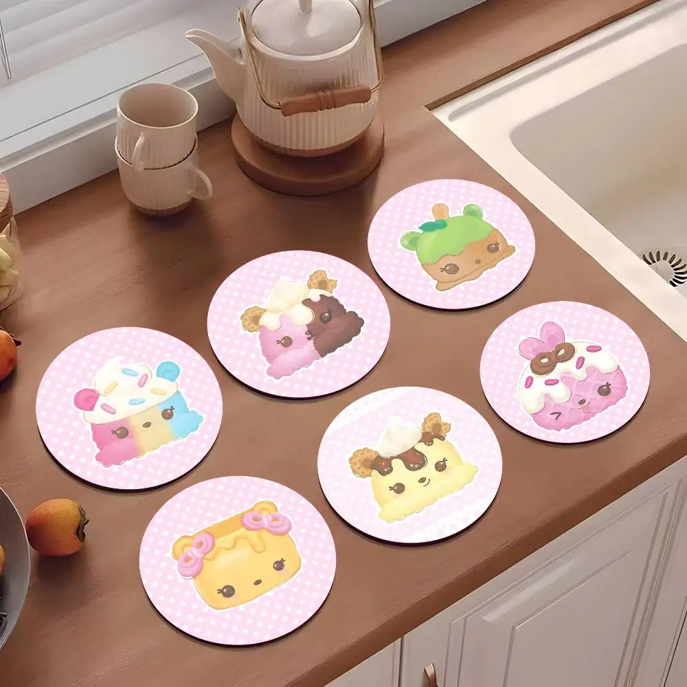 1pc Cute Num Noms Wooden Coaster Colour Printing Cup Mat Home Desk Decoration Gifts