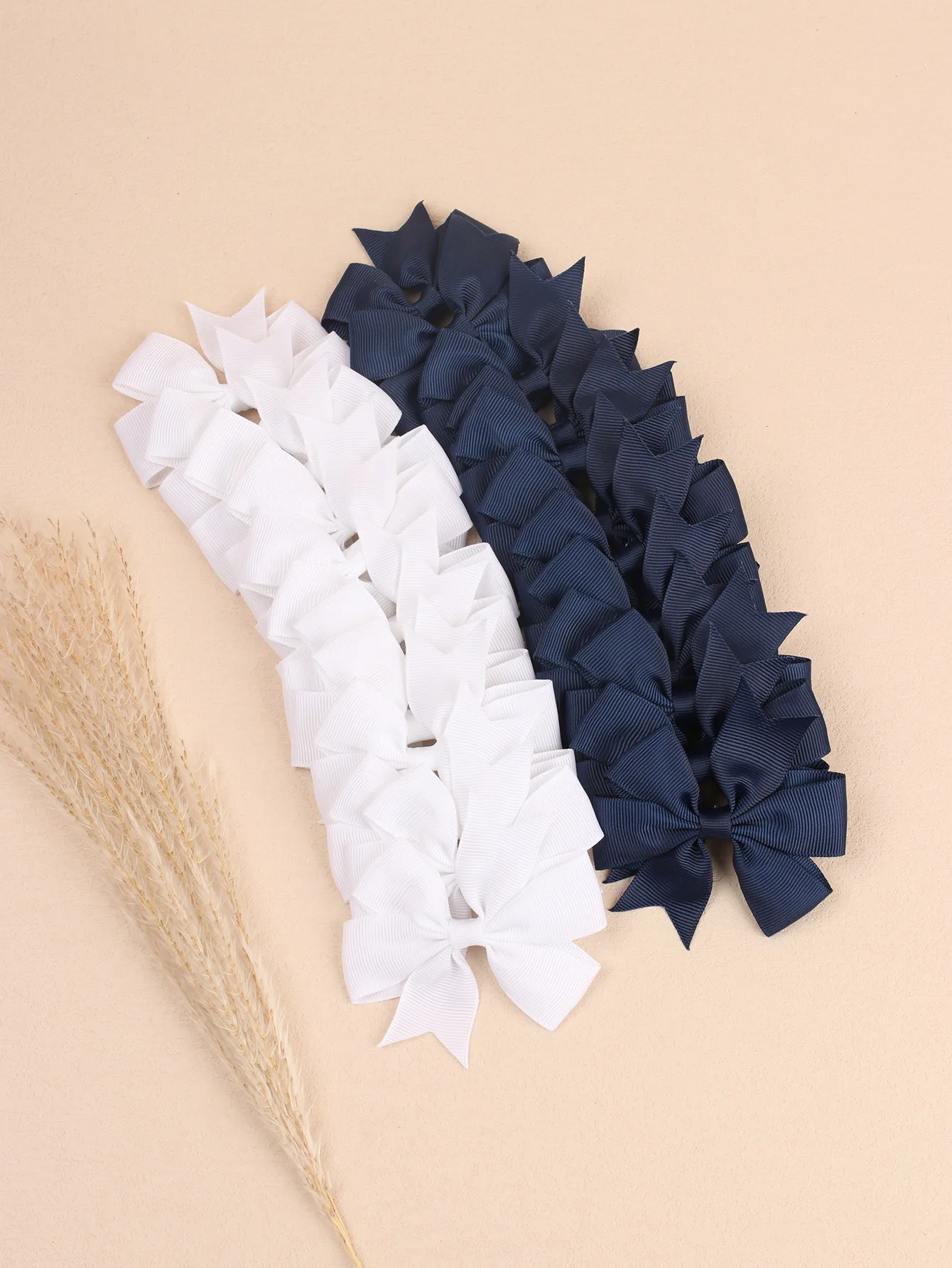 24pcs/set Solid Grosgrain Ribbon Hair Bows With Clips For Girls Small Bow Hairpins Children Handmade Hairgrips Hair Accessories