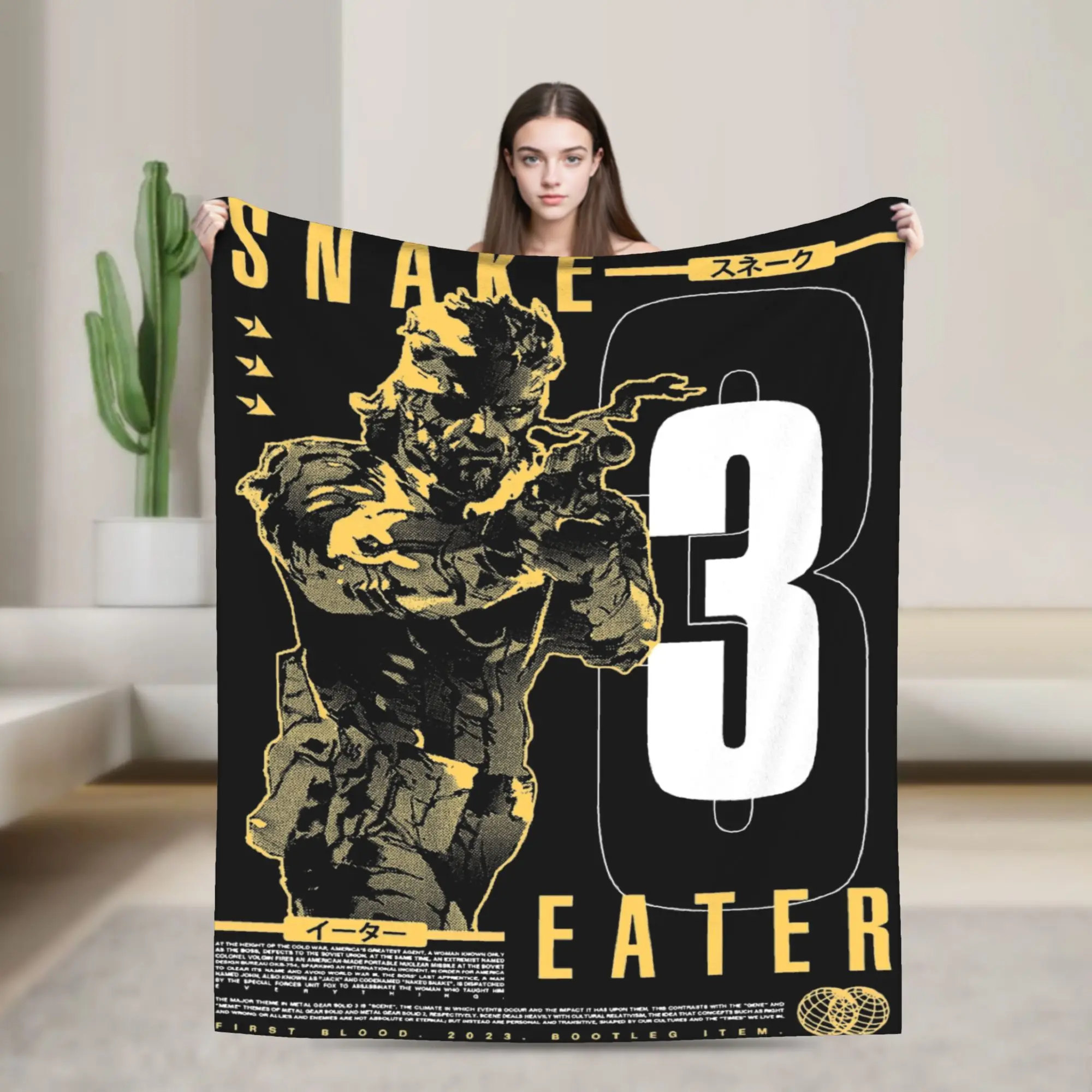 

Warm Soft Blanket Metal Gear Solid 3 V2 Gaming Throw Blanket Flannel Bedspread For Couch Chair Sofa Bed Fluffy Sofa Bed Cover
